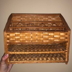 WICKER DESK ORGANIZER